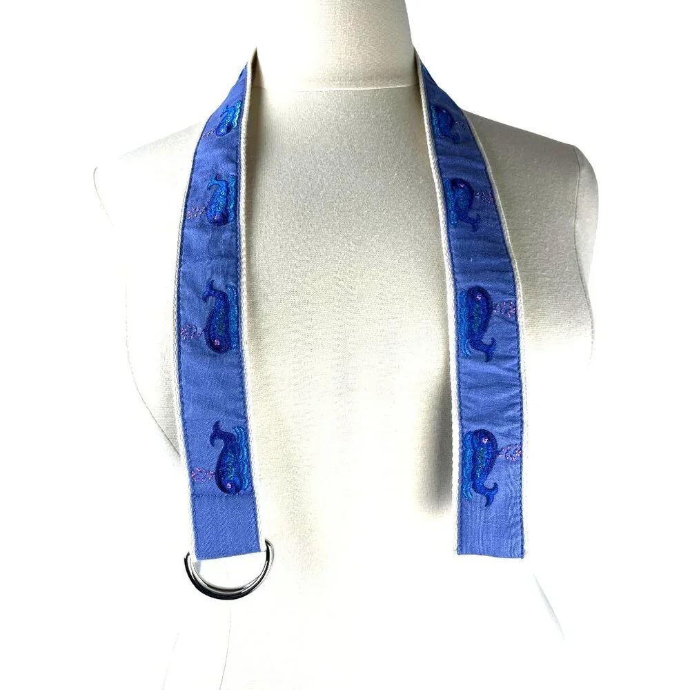 CJ  Laing Embroidered Whale , Fisherman, Coastal  Nautical D Ring Belt, Small - Picture 3 of 8